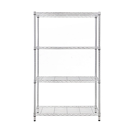 MZG 4-Tier Chrome Wire Shelving Unit, 18 x 6 x 59in.