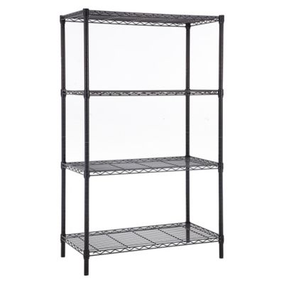 Image showing  4-Tier Black Wire Shelving Unit 18 x 36 x 59in.