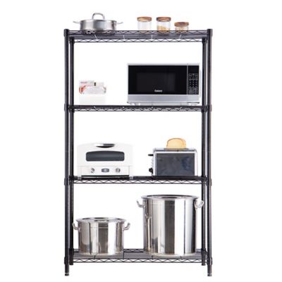 Image showing  4-Tier Black Wire Shelving Unit 18 x 36 x 59in.