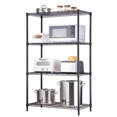 Image showing  4-Tier Black Wire Shelving Unit 18 x 36 x 59in.