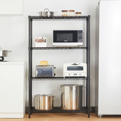 Image showing  4-Tier Black Wire Shelving Unit 18 x 36 x 59in.