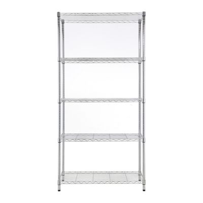 MZG 5-Tier Chrome Utility Wire Shelving Unit 18 x 36 x 72in.