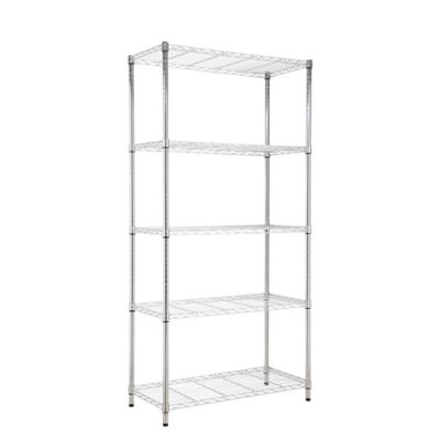 Image showing  5-Tier Chrome Utility Wire Shelving Unit 18 x 36 x 72in.