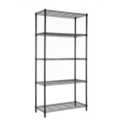 Image showing  5-Tier Black Wire Shelving Unit, 14 x 24 x 63 in.