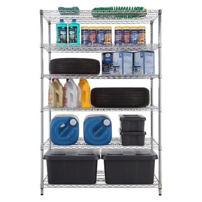 Image showing 3 th MZG 6-Tier Heavy Duty Shelving Unit Chrome F