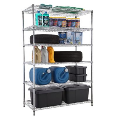 Image showing 4 th MZG 6-Tier Heavy Duty Shelving Unit Chrome F