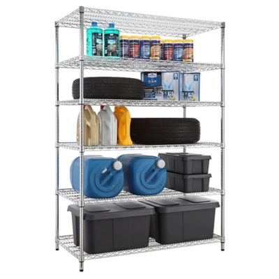 Image showing 5 th MZG 6-Tier Heavy Duty Shelving Unit Chrome F