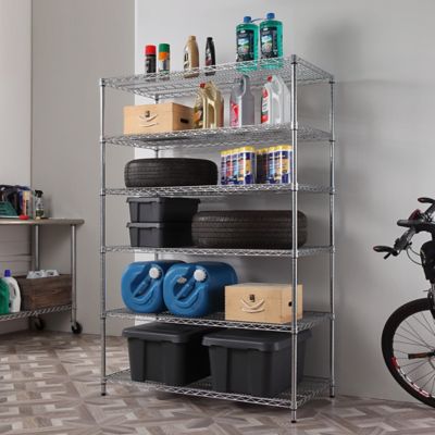 Image showing 7 th MZG 6-Tier Heavy Duty Shelving Unit Chrome F