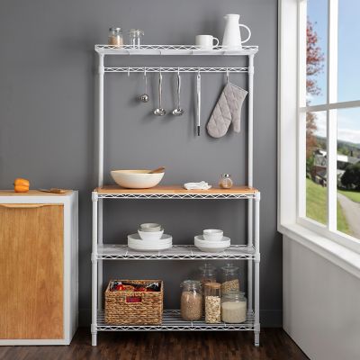 Image showing 6 th MZG 3-Tier Bakers Rack White Coating Finish1