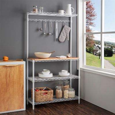 Image showing 7 th MZG 3-Tier Bakers Rack White Coating Finish1