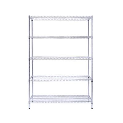 MZG 5-Tier 18 in. x 48 in. x 72 in. Chrome Heavy-Duty Wire Shelving Unit