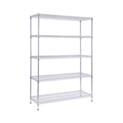 Image showing  5-Tier 18 in. x 48 in. x 72 in. Chrome Heavy-Duty Wire Shelving Unit
