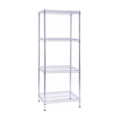 Image showing  4-Tier Chrome Heavy Duty Wire Shelving Unit