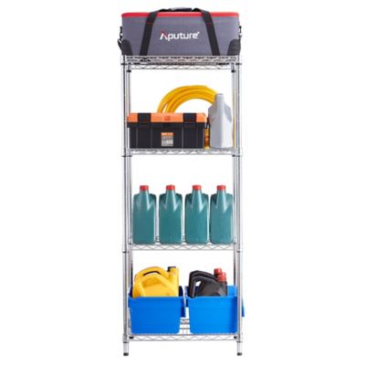 Image showing  4-Tier Chrome Heavy Duty Wire Shelving Unit