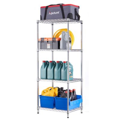 Image showing  4-Tier Chrome Heavy Duty Wire Shelving Unit