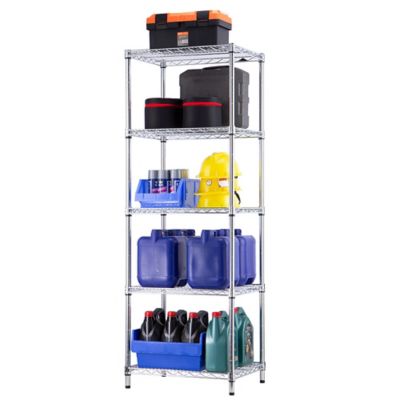 Image showing  5-Tier Wire Shelving Unit, 18 x 24 x 72 ,Chrome