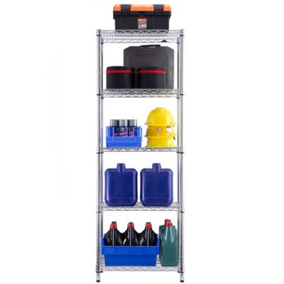 Image showing  5-Tier Wire Shelving Unit, 18 x 24 x 72 ,Chrome