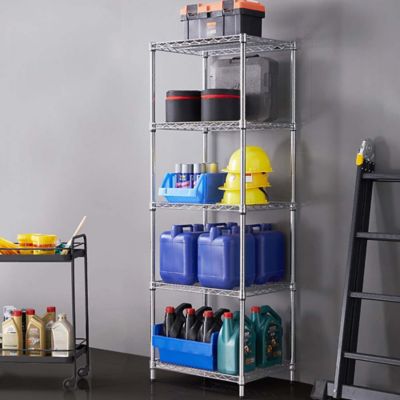 Image showing 5 th MZG 5-Tier Wire Shelving Unit, 18 x 24 x 72 ,Chrome