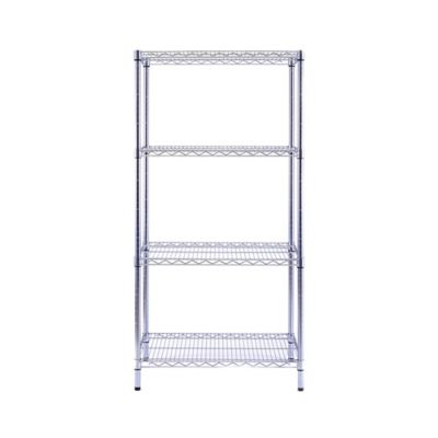 MZG 4-Tier Chrome Wire Shelving Unit, 12 x 18 x 3 in.