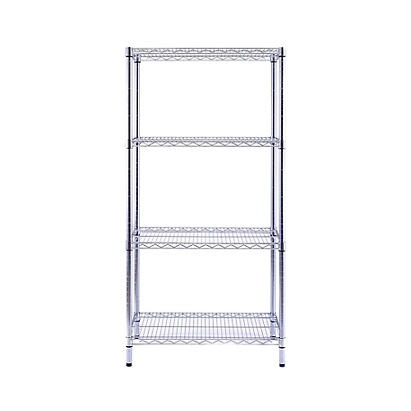 MZG 4-Tier Chrome Wire Shelving Unit, 12 x 18 x 3 in.