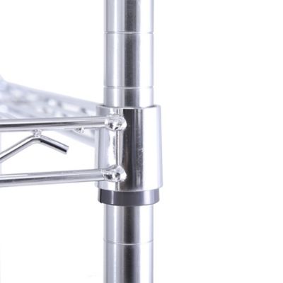 Image showing  4-Tier Chrome Wire Shelving Unit, 12 x 18 x 3 in.