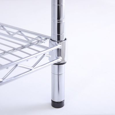 Image showing  4-Tier Chrome Wire Shelving Unit, 12 x 18 x 3 in.