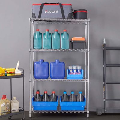 Image showing  4-Shelf 18 in. x 36 in. x 59 in. Commercial Chrome Wire Shelving Unit