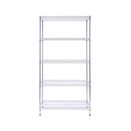 MZG 5-Tier Chrome Wire Shelving Unit 18 x 36 x 72in.