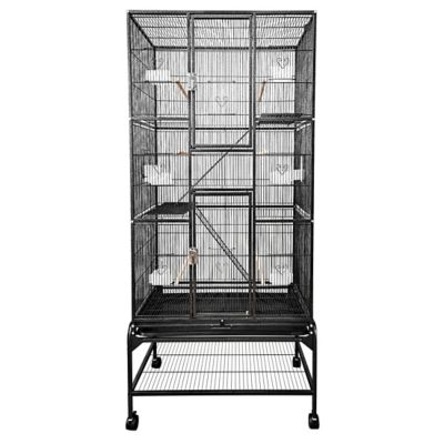 A&E Cage 32 x 18 in. Multilevel Bird Cage with Ladders, Black