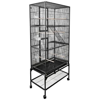 Image showing 5 th A&E Cage 32X18 MULTILVL BIRD CAGE W LADDERS-BLK
