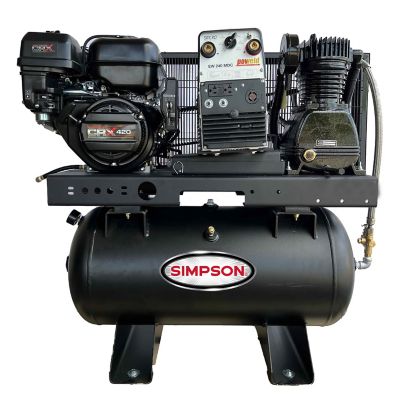 SIMPSON 5,000/5,000-Watt Gasoline Powered 3-N-1 Compressor Generator 240 Amp Welder, 30 gal., 16 CFM at 175 PSI