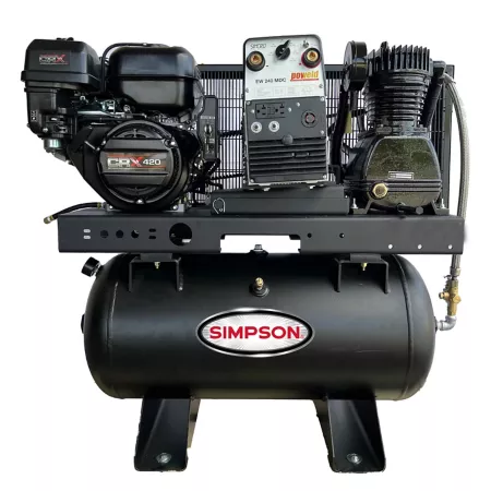 SIMPSON 5 000/5 000 Watt Gasoline 3-N-1 Compressor Generator 240 Amp Welder 30 Gal 16 CFM @ 175 PSI Inverter Generators