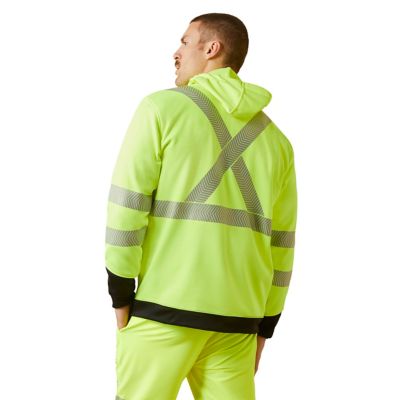 Image showing  Men's Water, Repellent Rebar Hi-Vis Full Zip Work Hoodie