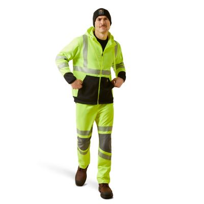 Image showing  Men's Water, Repellent Rebar Hi-Vis Full Zip Work Hoodie