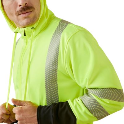 Image showing  Men's Water-Repellent Rebar Hi-Vis Full Zip Work Hoodie