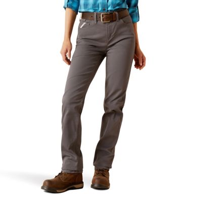 Image showing 0 th Ariat Women's Made Tough Straight Leg Fit Rebar Perfect Rise Work Pants