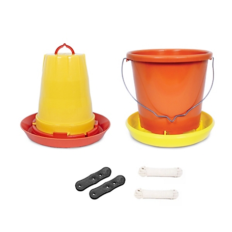 Sephnos Hanging Poultry Feeder And Drinker With Rope 1 Pack