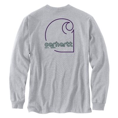 Image showing  Men's Loose Fit Pocket C Graphic Long-Sleeve Work Shirt