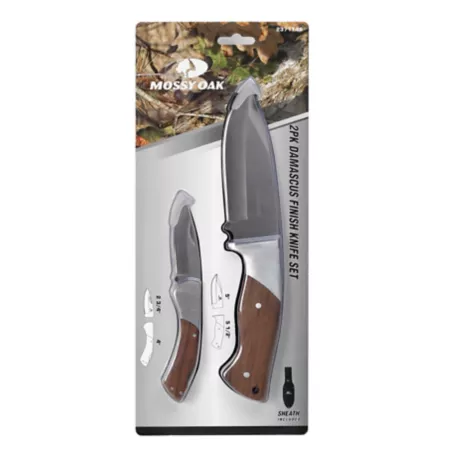 Mossy Oak Damascus Knives pk 2 TBD116-22 Knives