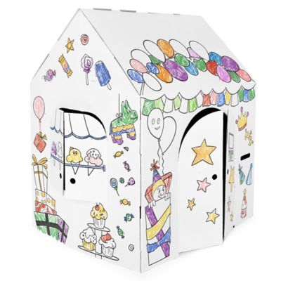 Image showing 6 th Easy Playhouse Birthday - Kids Art & Craft Cardboard Fort