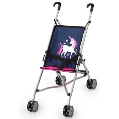 Bayer Design Umbrella Doll Stroller - Unicorn Blue & Pink - Doll Accessory