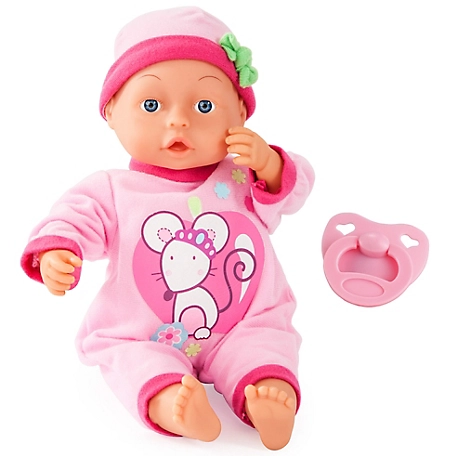 Bayer Design First Words Baby Doll - 13 in. Pink Mouse