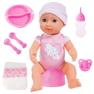 Bayer Design Piccolina Newborn Baby Doll - 16 in. Pink Sheep