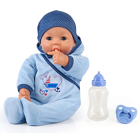 Bayer Design Hello Baby Boy Doll - 18 in. Blue Boat Design