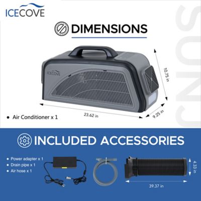 Image showing 5 th IceCove 25.5V Portable Air Conditioner, 43 sq. ft., 2,500 BTU, Gray