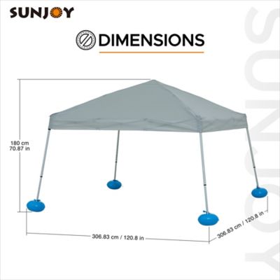 Image showing  Floating Pool Canopy 10 ft. Pop Up Gazebo Navy Fabric Canopy, Steel and Aluminum Frame Floating Tent,Navy