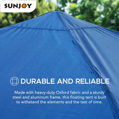 Image showing  Floating Pool Canopy 10 ft. Pop Up Gazebo Navy Fabric Canopy, Steel and Aluminum Frame Floating Tent,Navy