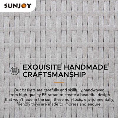 Image showing  Wicker Floating Tray 24 x 24 in. Aluminum Frame Pool Tray, Grey