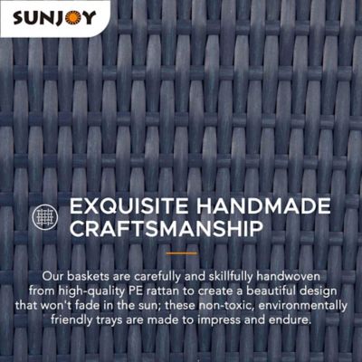 Image showing 5 th Sunjoy Wicker Floating Tray 24x24 in. Aluminum Frame Pool Tray,Navy