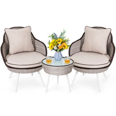 Image showing  3 pc. Bistro Set, White & Light Coffee